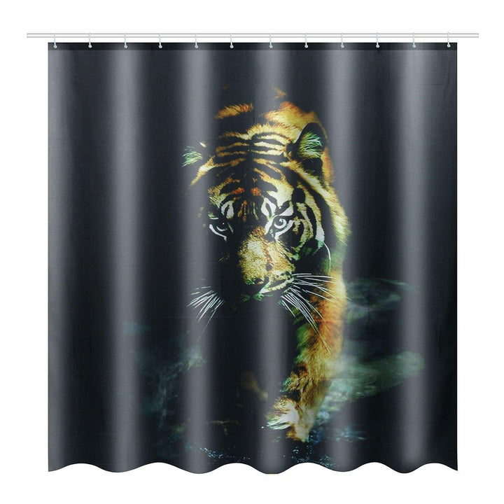 72"X 72" Wildlife Animal Nature Decor Tiger Bathroom Decor Shower Curtain with Plastic Shower Hooks - MRSLM