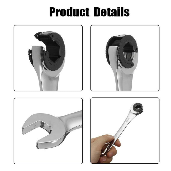 Metric Tubing Ratchet Wrench Flexible Head Steel 8-14mm Repair Tool - MRSLM