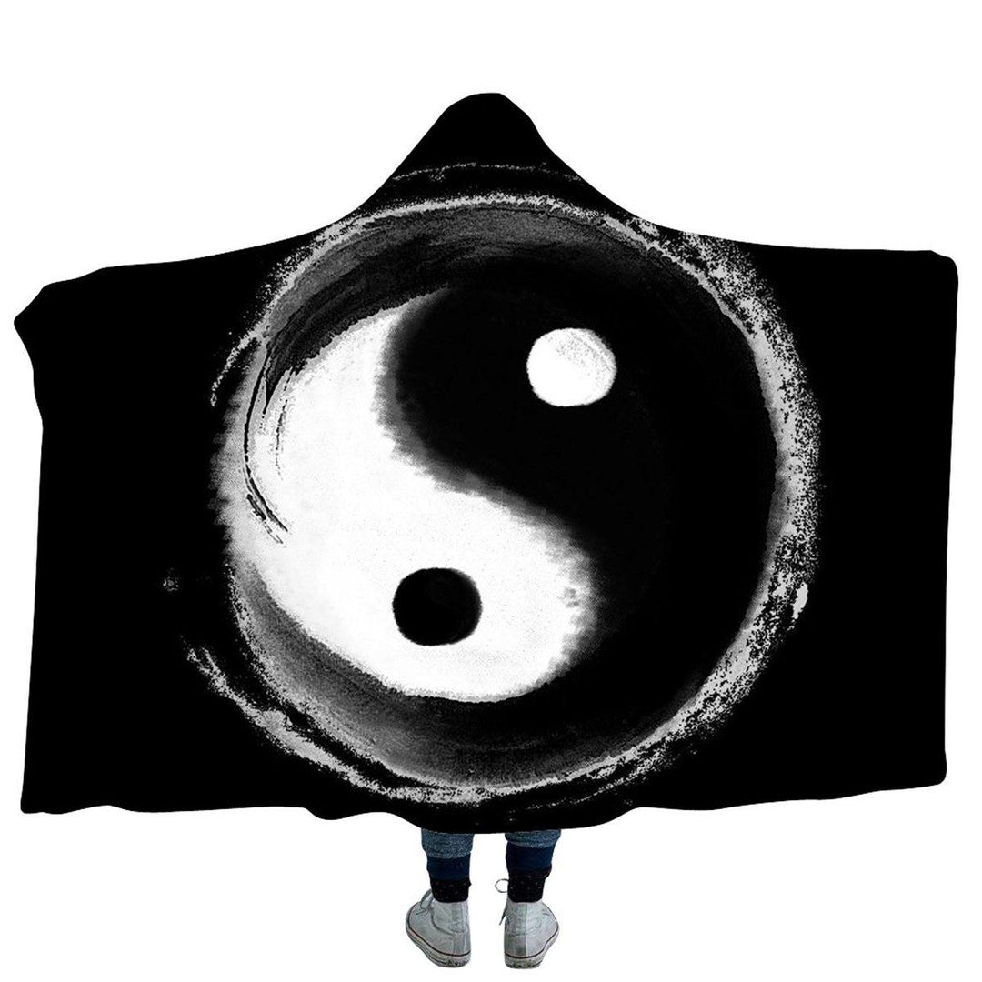 Yin and Yang Bejirog Hooded Blankets Cloak Warm Wearable Plush Thick Nap Soft Mat - MRSLM