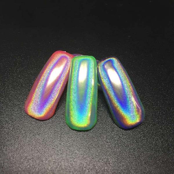 Holographic Laser Nail Art Powder Holo Effect DIY Powders Silver Pigment Hologram Rainbow - MRSLM