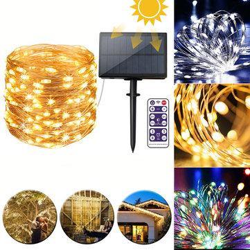 12M 22M Remote Control LED Solar String Light 8 Modes IP65 Waterproof Christmas Holiday Lamp Decor - MRSLM