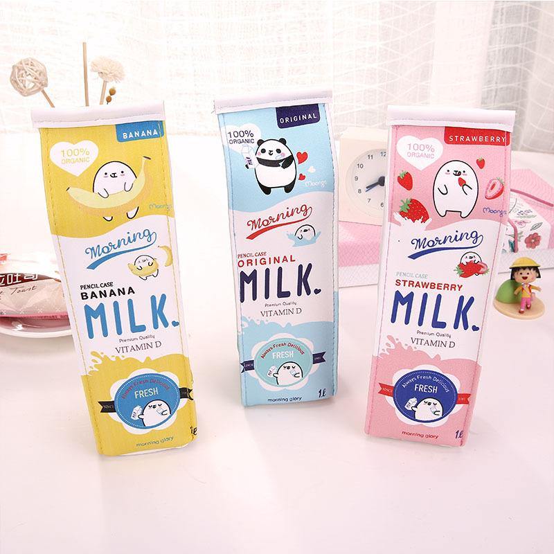 WAM PC-03 Milk Bottle Pencil Case PU Pen Storage Bag Pouch Office School Stationery Supplies - MRSLM