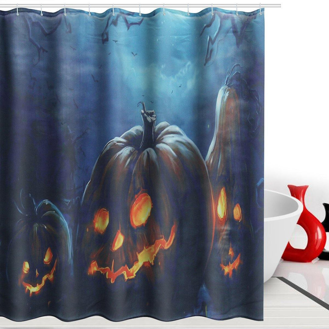 71''x71''Halloween Bathroom Decor Underwater Waterproof Shower Curtains with 12 Hooks - MRSLM