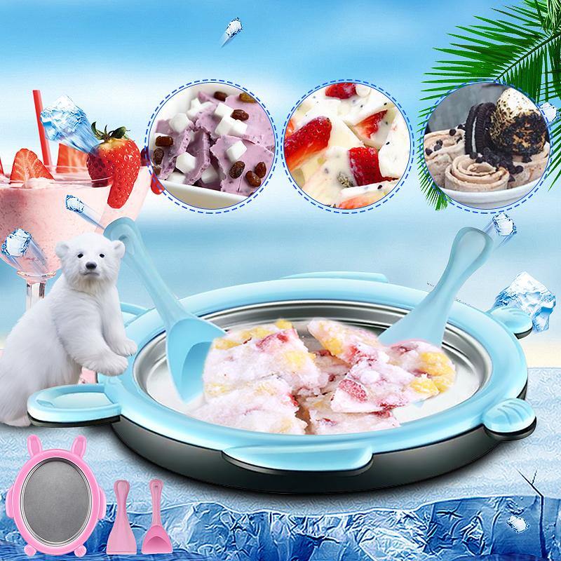 Mini Fried Ice Cream Yogurt Making Machine Fruit Roll Maker Pan Summer For Kids - MRSLM