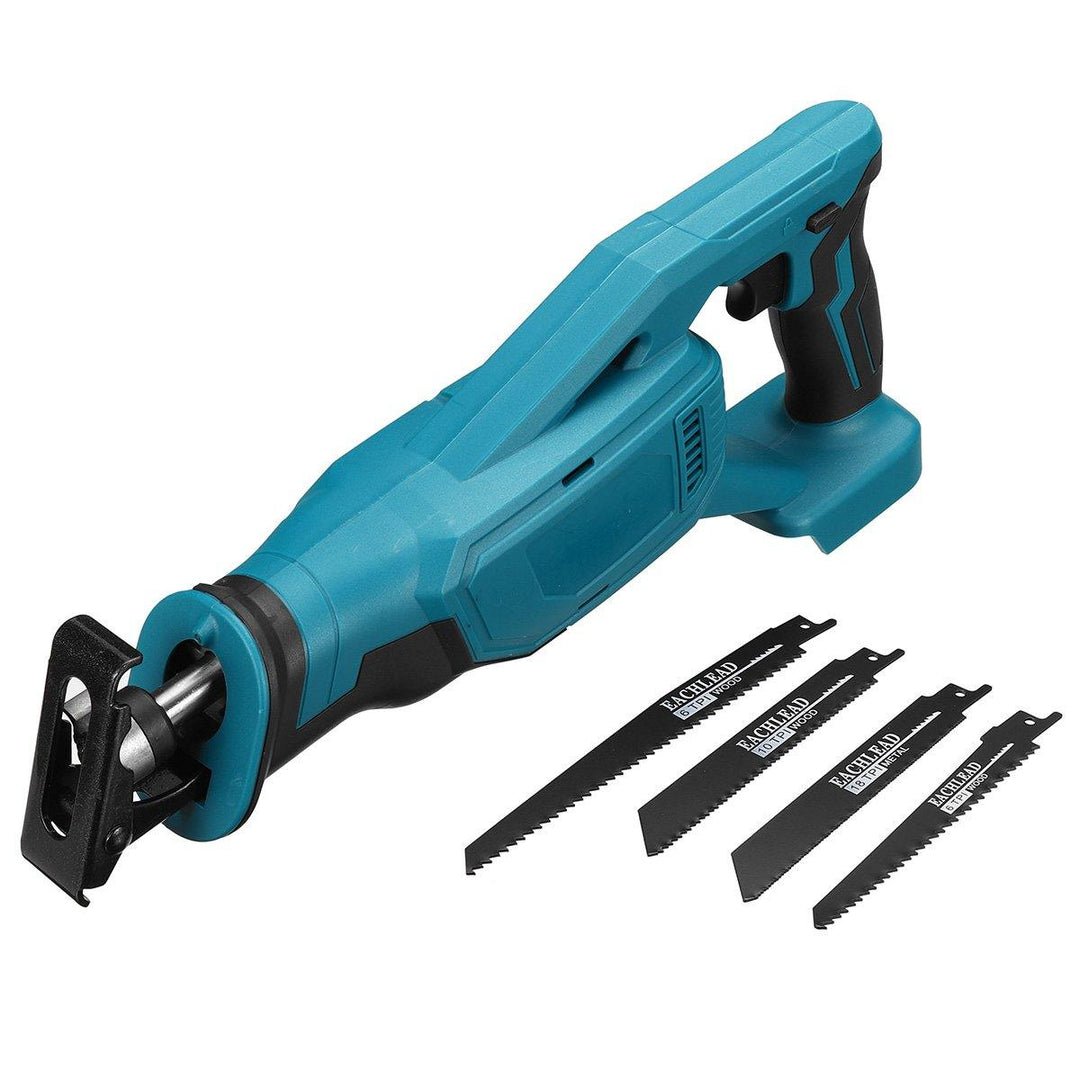 18V Blue Electric Reciprocating Saw Variable Speed Cordless Wood Metal Cutting Power Tools Set - MRSLM