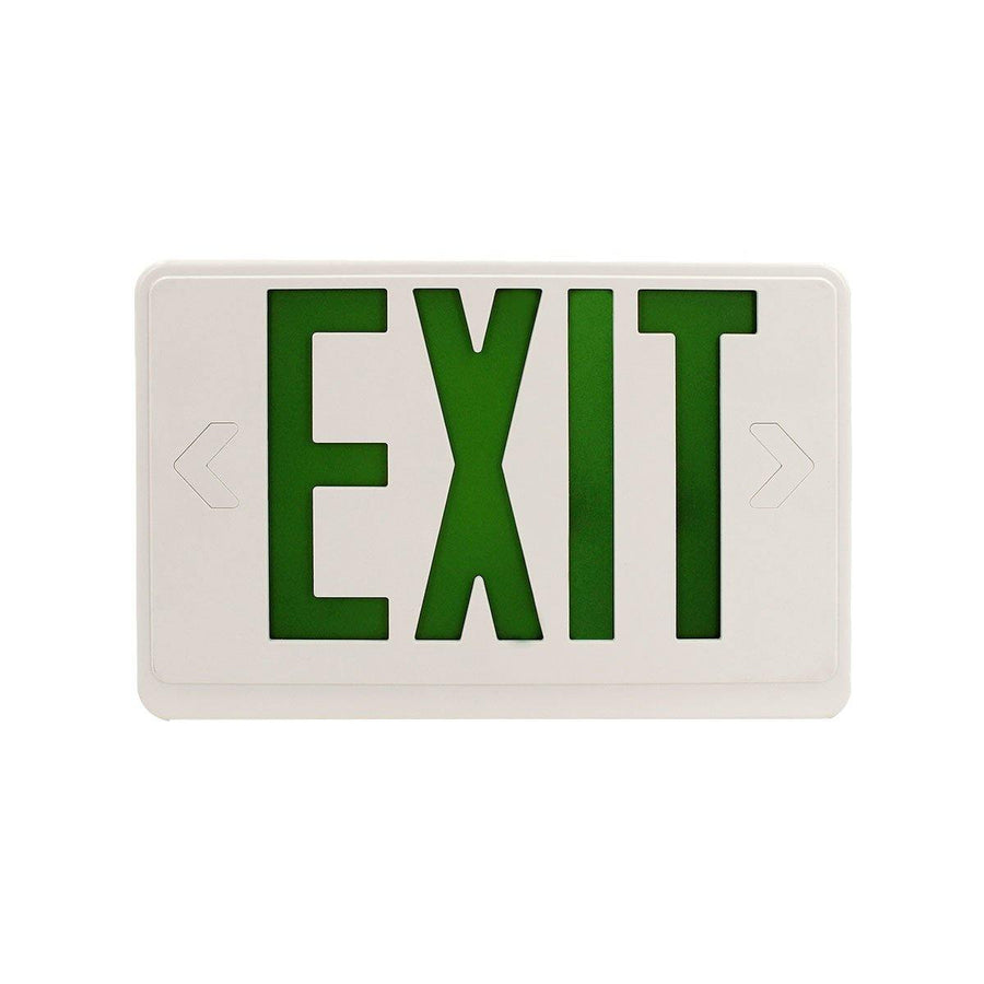 LOC-EXIT-1.2WGLW - LED WHITE AND GREEN EXIT SIGN 1.2W, EMERGENCY WATT 0.36W, UL & TITLE 20 LISTED - MRSLM