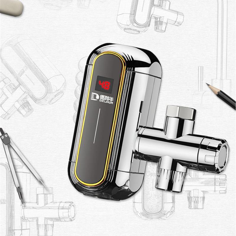 3000W Electric Water Heater Faucet Tankless Kitchen Instant Hot Water Tap Heater Digital LCD Display Easy-Install Heating Tap 220v With Free Installation Tools - MRSLM