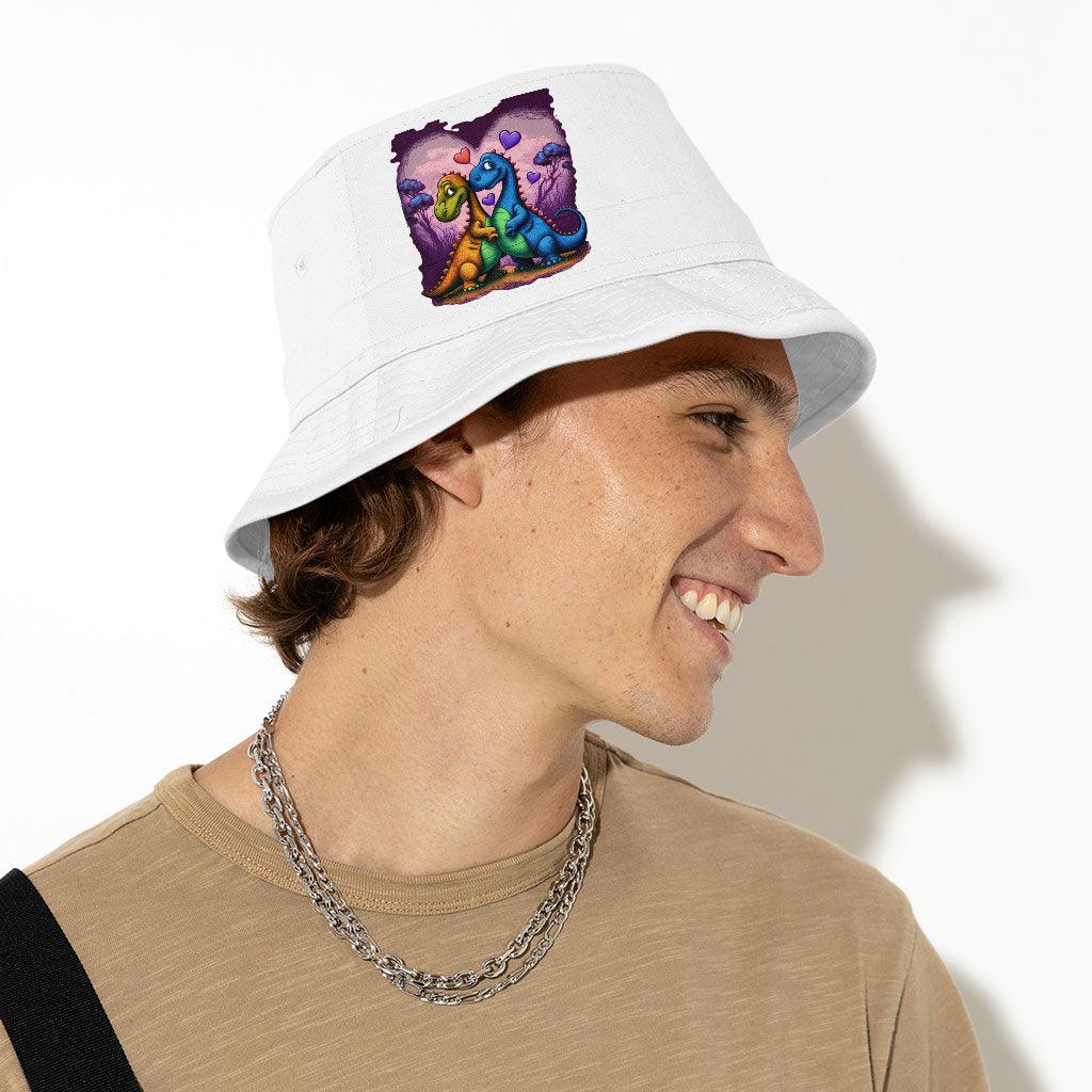Love Bucket Hat - Dinosaur Hat - Colorful Bucket Hat - MRSLM