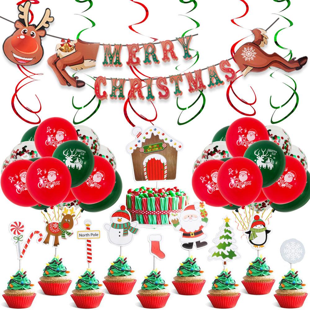 Christmas Balloon Decoration Set Party Balloon Interior Decoration Round Latex Decoration Scene Christmas Balloon - MRSLM