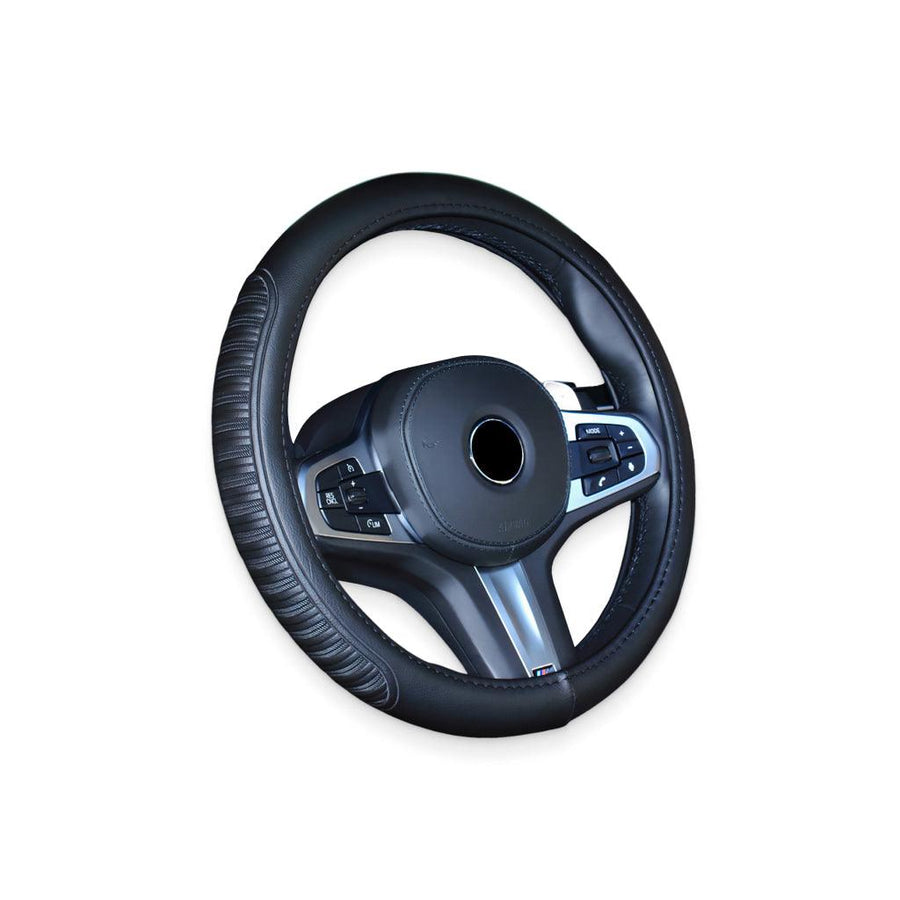 Black Stitched Steering Wheel Cover - MRSLM