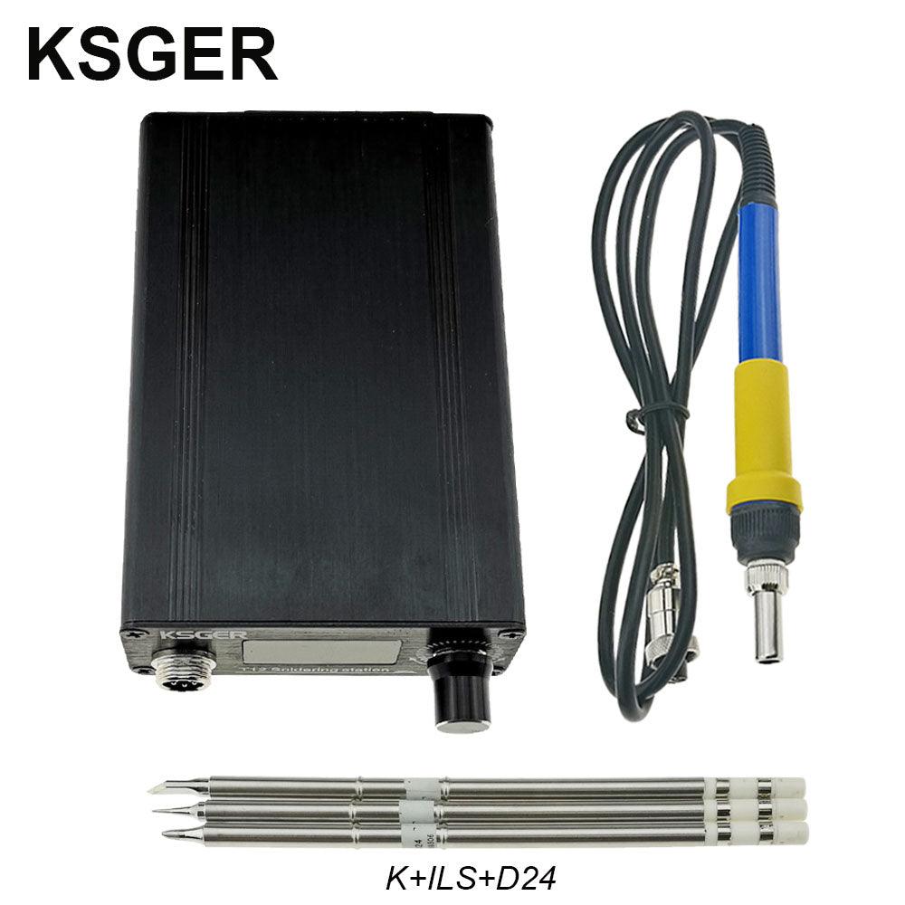 KSGER T12 STM32 V3.1S Welding Soldering Iron Station OLED DIY Plastic Handle Electric Tools Quick Heating T12 Iron Tips 8s Tins 907 9501 Handle with 3Pcs T12 Tips - MRSLM