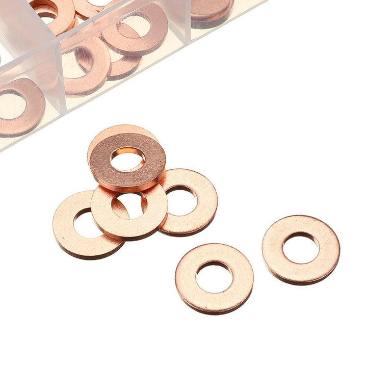 150pcs Copper Diesel Injector Washer Seal Assortment Set Fuel Injector Seal Ring - MRSLM
