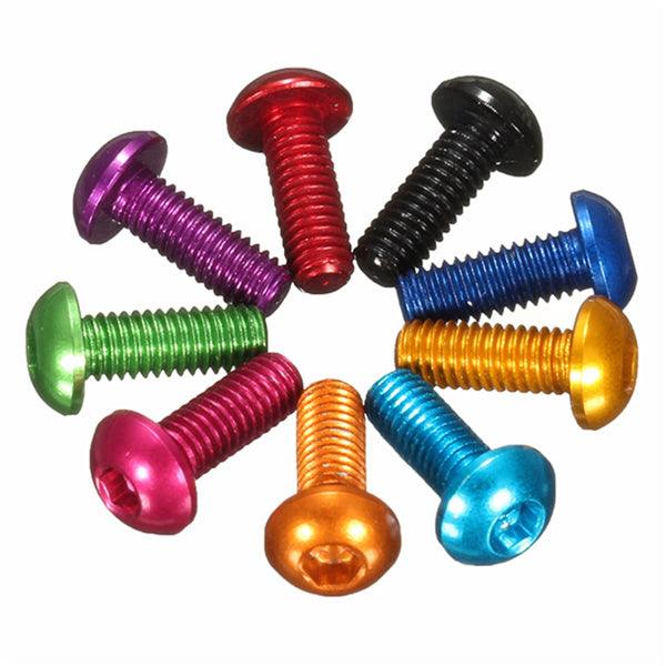 Suleve™ M3AH5 10Pcs M3×6mm Hex Socket Screws Round Head Cap Screws 7075 Aluminum Alloy - MRSLM