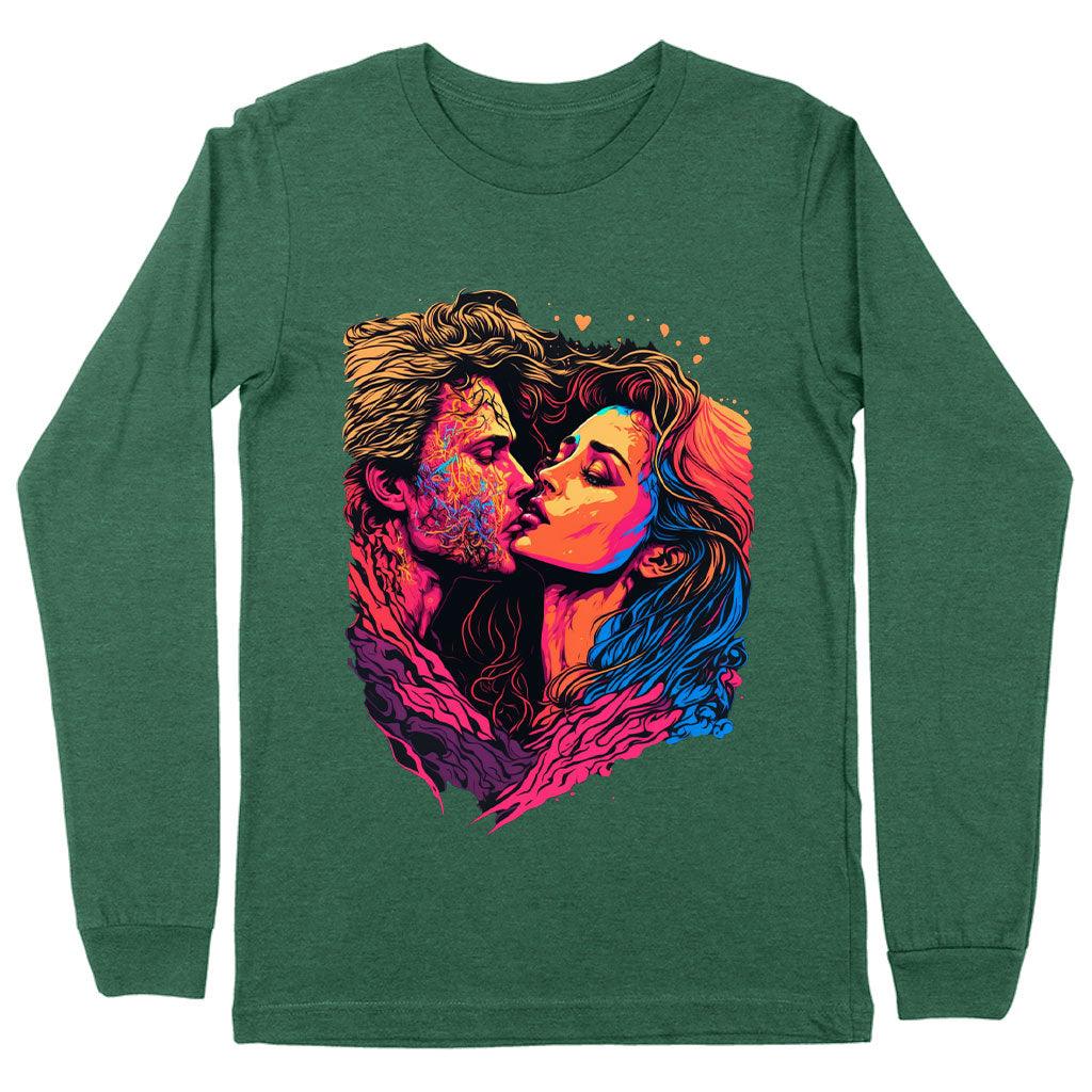 Passion Long Sleeve T-Shirt - Couple Print T-Shirt - Unique Long Sleeve Tee - MRSLM