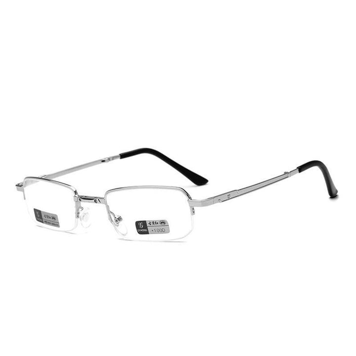 Mens Women Foldable Ultralight Metal Frame Vision Care Reading Glasses Eyeglasses With Case - MRSLM