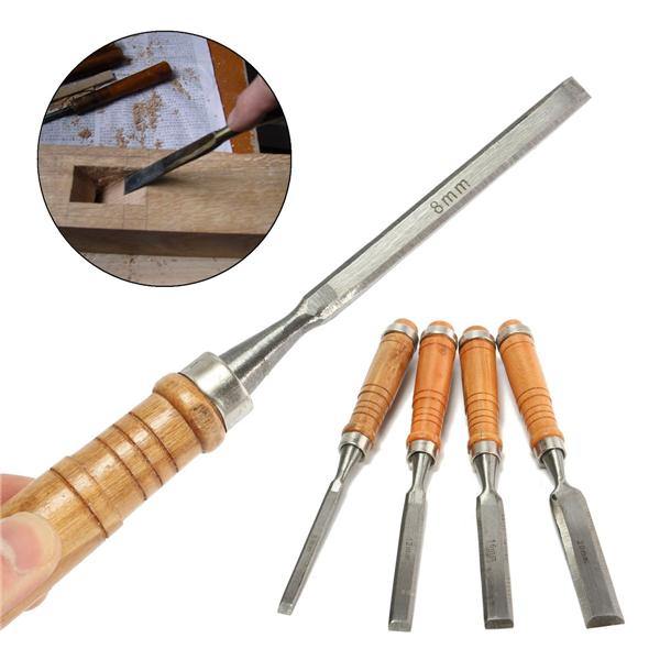 4Pcs 8/12/16/20mm Woodwork Carving Chisels Tool Set For Woodworking Carpenter - MRSLM
