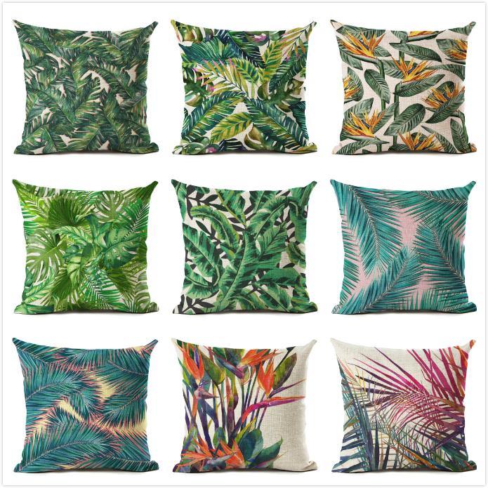 Honana 45x45cm Home Decoration Tree Plants 9 Optional Patterns Cotton Linen Pillowcases Sofa Cushion Cover - MRSLM