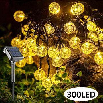 98.5FT 30M Outdoor 300LED Solar Fairy String Light 8 Modes Patio Landscape Lawn Waterproof Garden Yard Lamp - MRSLM