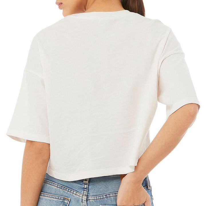Love Unconditionally Women's Crop Tee Shirt - Ghost Print Cropped T-Shirt - Graphic Crop Top - MRSLM