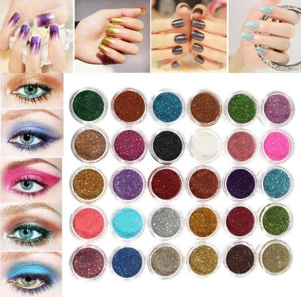 30 Colors Pro Makeup Glitter Powder Eyeshadow Pigment Eye Shadow Cosmetic Nail Art DIY - MRSLM