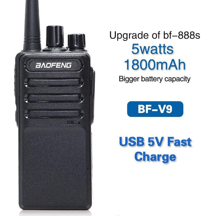 2pcs Baofeng BF-V9 Mini Walkie Talkie USB Fast Charge 5W UHF 400-470MHz Ham CB Portable Two Way Radio - MRSLM