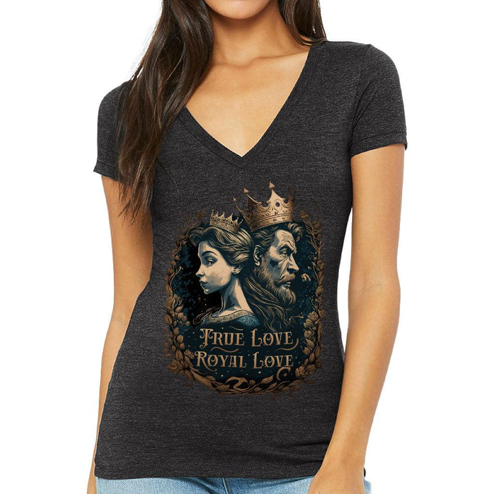 Royal Love Women's V-Neck T-Shirt - Printed V-Neck Tee - Colorful T-Shirt - MRSLM