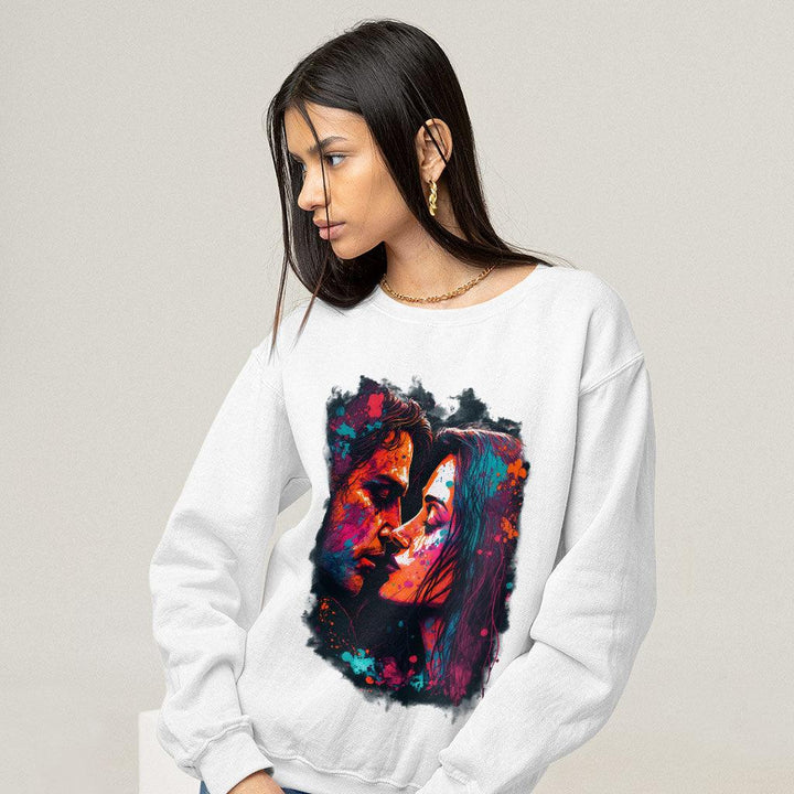 Paint Sweatshirt - Kiss Art Crewneck Sweatshirt - Colorful Sweatshirt - MRSLM