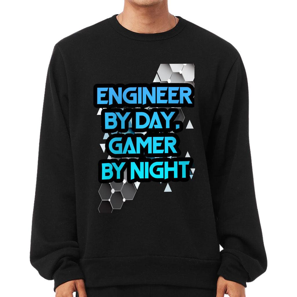 Engineer Gamer Sponge Fleece Sweatshirt - Funny Classic Sweatshirt - Printed Sweatshirt - MRSLM