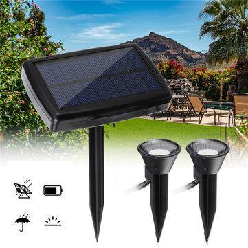 Solar Powered Dual Spot Light Outdoor Garden Landscape Spotlight Yard Lawn Lamp - MRSLM