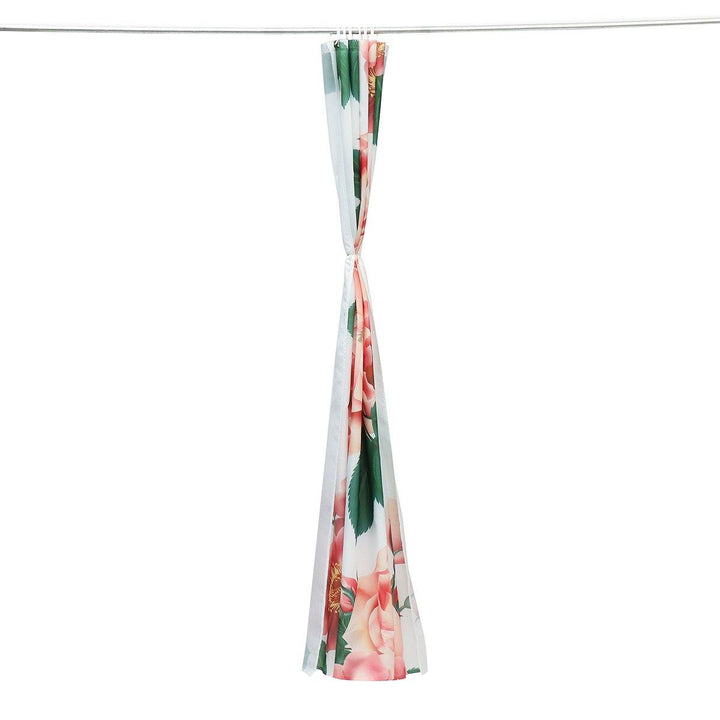 71''x71'' Long Peach Blossom Pattern Waterproof Polyester Shower Curtain with Hooks - MRSLM