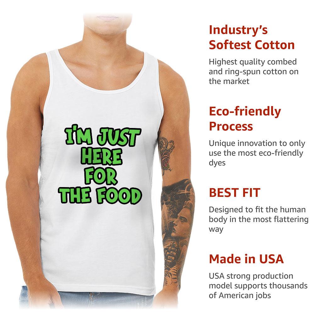 I'm Just Here for the Food Tank - Funny Design Workout Tank - Best Print Jersey Tank - MRSLM