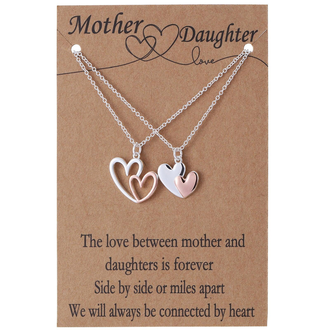 Mother Daughter Friendship Set Love Pendant Two Tone Necklace - MRSLM