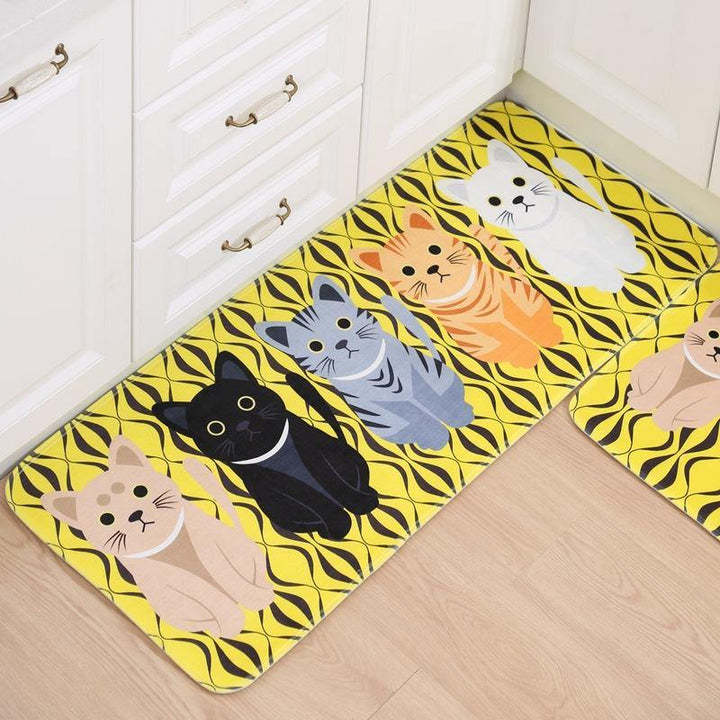 Honana WX-47 Kawaii Floor Mats Animal Cute Cat Bathroom Kitchen Carosets Living Room Anti-Slip Rug - MRSLM