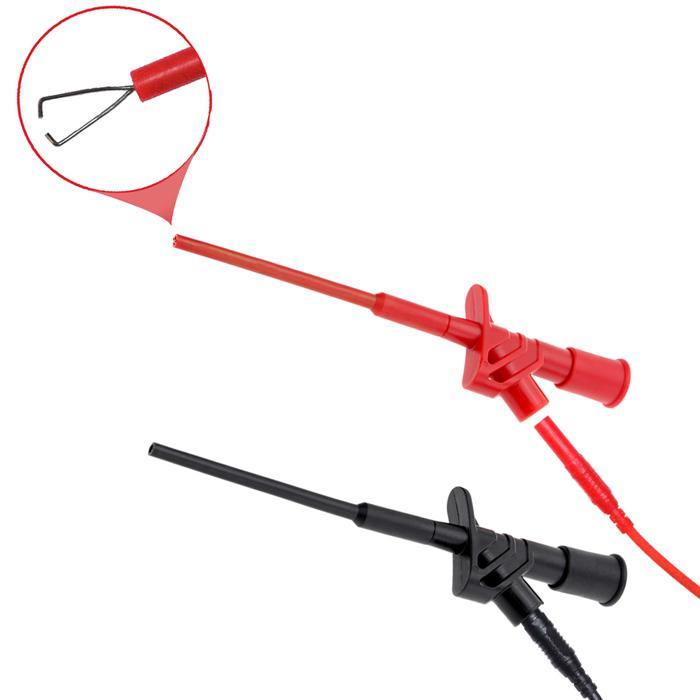 5Pcs Red DANIU P5004 Professional Insulated Quick Test Hook Clip High Voltage Flexible Testing Probe - Red - MRSLM