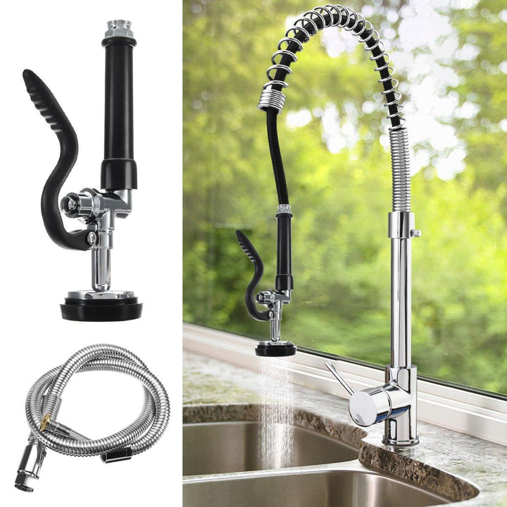 Commercial Kitchen Pre-Rinse Tap Spray Head Sprayer Faucet with Flexible Hose High Pressure - MRSLM