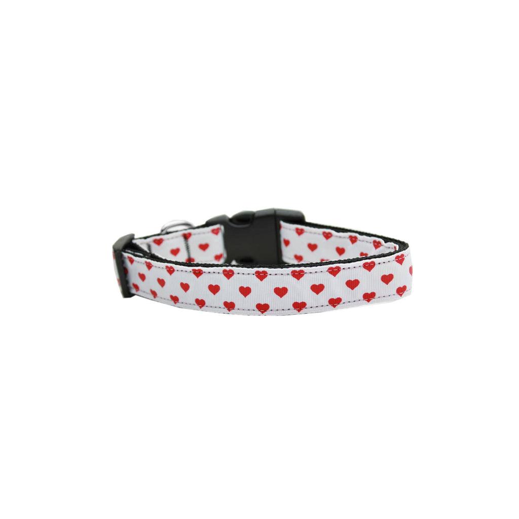 White and Red Dotty Hearts Collar - MRSLM
