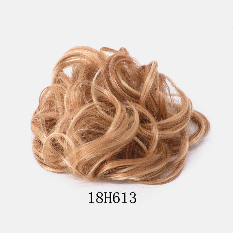 7 Colors Hair Bun Extensions Wavy Curly Messy Donut Chignons Hair Piece Wig Hairpiece - MRSLM