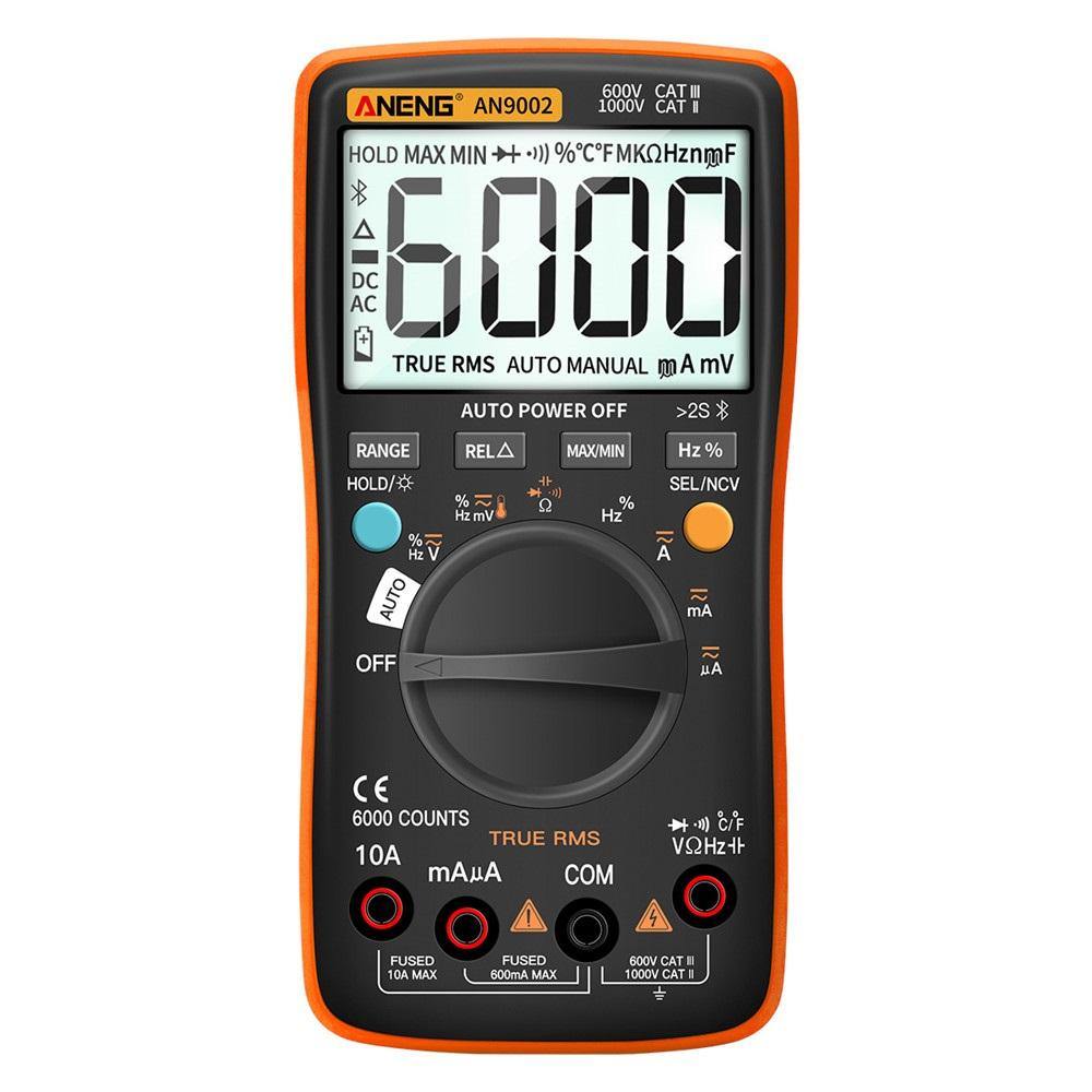 ANENG AN9002 Digital bluetooth True RMS Multimeter 6000 Counts Professional Auto Multimetro AC/DC Current Voltage Tester Orange - MRSLM