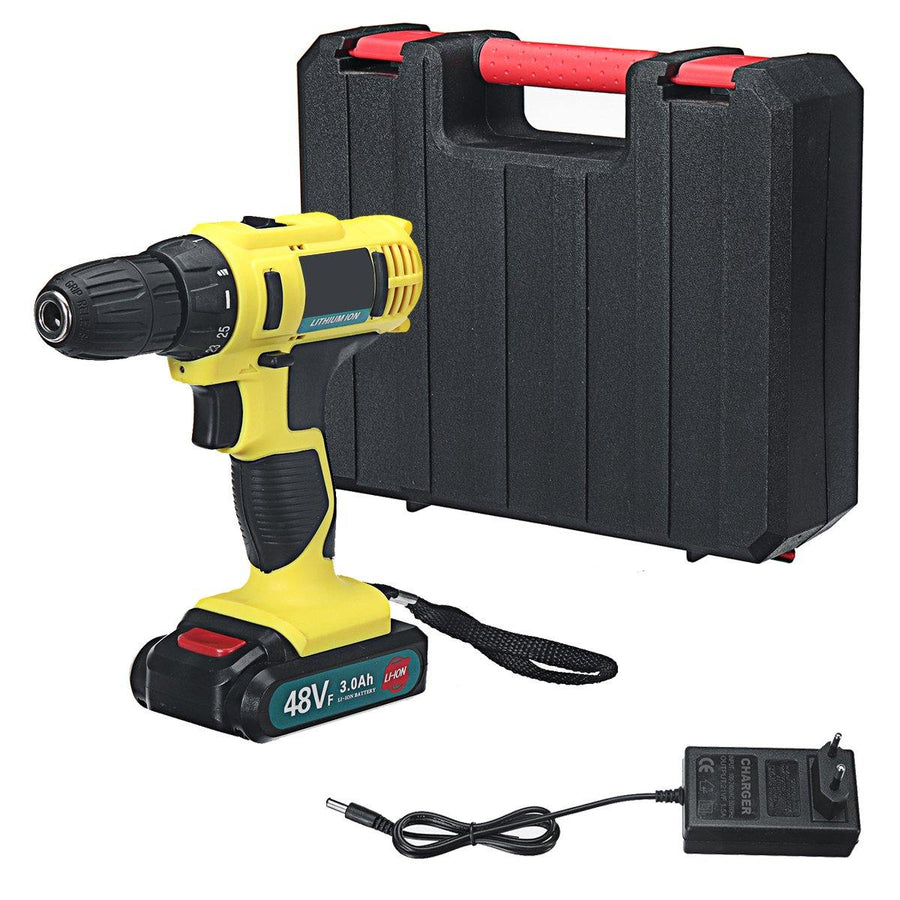 48V Cordless Rehcargeable Impact Wrench LED Hand Drill Driver Torque Tool W/ 1pc Battery - MRSLM