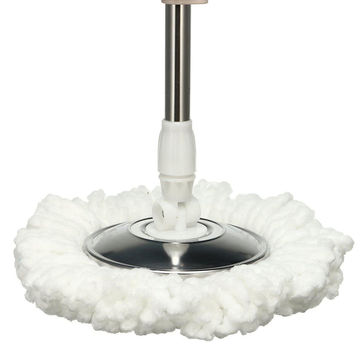 360°Rotating Head Easy Floor Mop Water Bucket 2x Heads Microfiber Spin Cleaning Tool - MRSLM