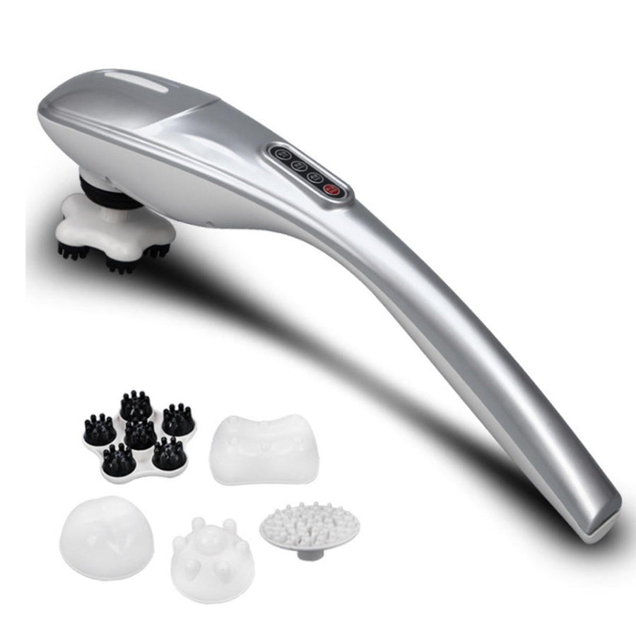 Auto Electric Massager Handheld Body Neck Back Foot Vibrating Therapy Machine with 5 Head - MRSLM