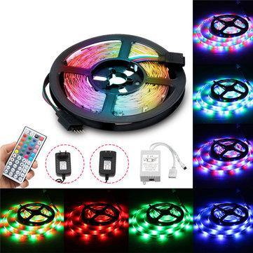 5M RGB 3528SMD Not-waterproof LED Strip Lights + 44 Keys Remote Control US EU Power DC12V - MRSLM