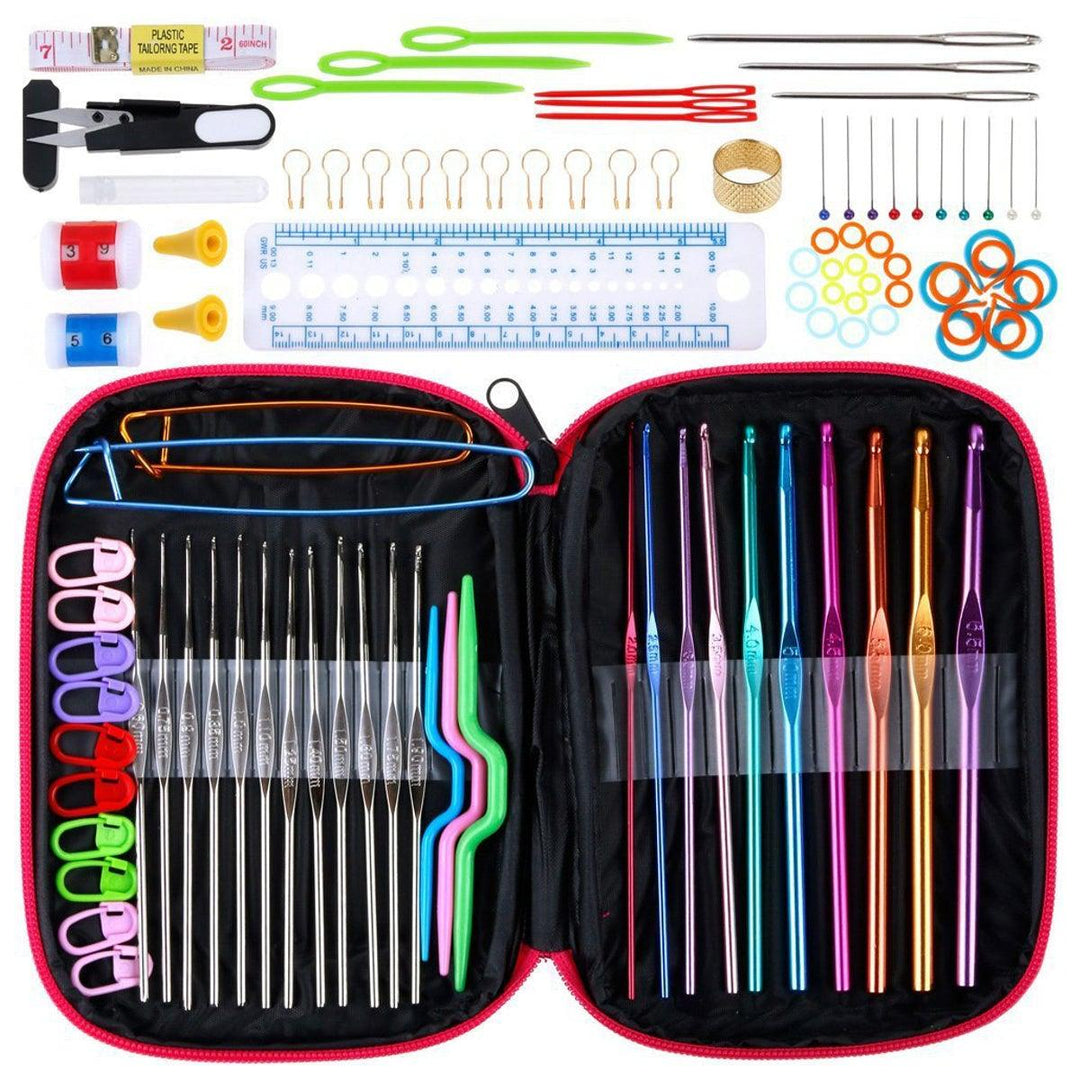 100Pcs Sewing Set Colorful Metal Hooks Needles Scissor Tape Knitting Set Clothes Shoes Tapestry Repairing Tools For Home Office Supplies - MRSLM