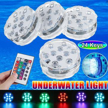 4PCS Multicolor Infrared LED Submersible Swimming Pool Light Remote Control Pond Party Underwater Lamp - MRSLM