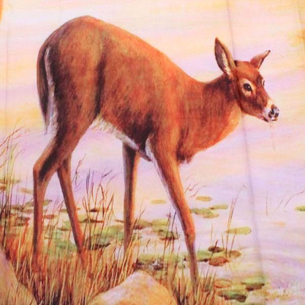 150x180cm Polyester Fiber Waterproof Deer Shower Curtain With 12 Hooks Bathroom Decor - MRSLM