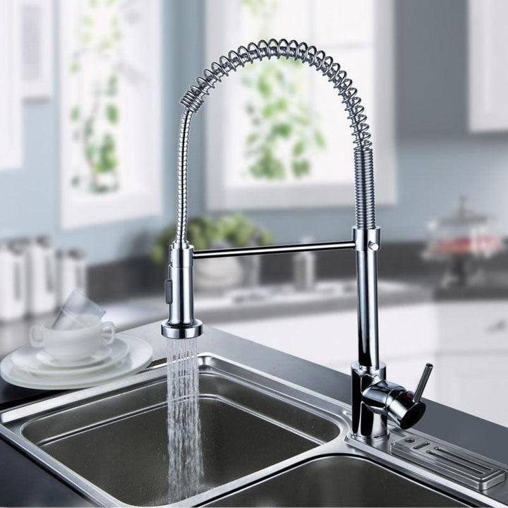 Nickel Brass Modern Mixer Tap Spring Single Lever Pull Out Spray Kitchen Bathroom Faucet New - MRSLM