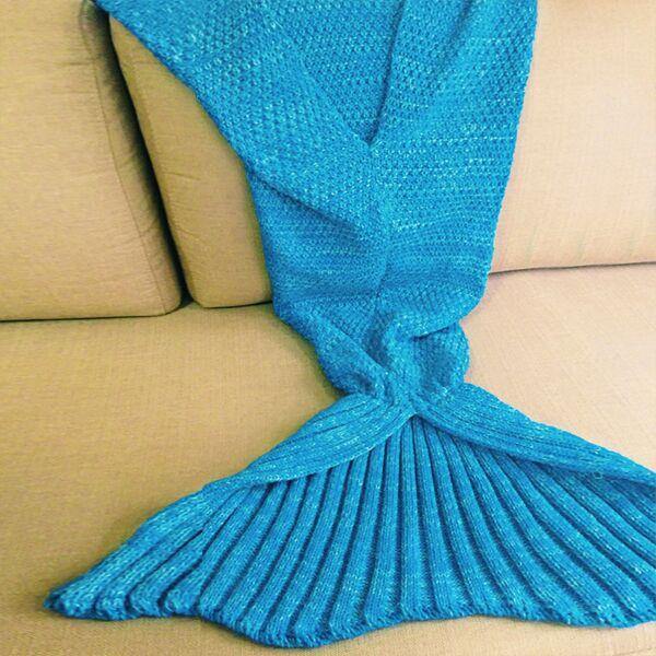 Honana WX-37 180x90cm Knitting Mermaid Tail Blanket Home Office Acrylic Fibers Warm Soft Sleep Bag - MRSLM