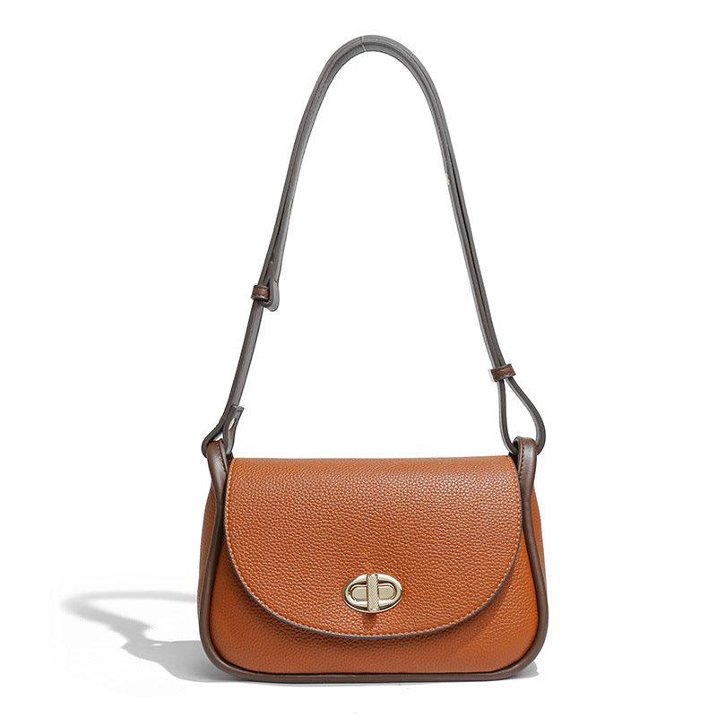 Crossbody Half Round Lock One Shoulder Flap Women's Bag - MRSLM