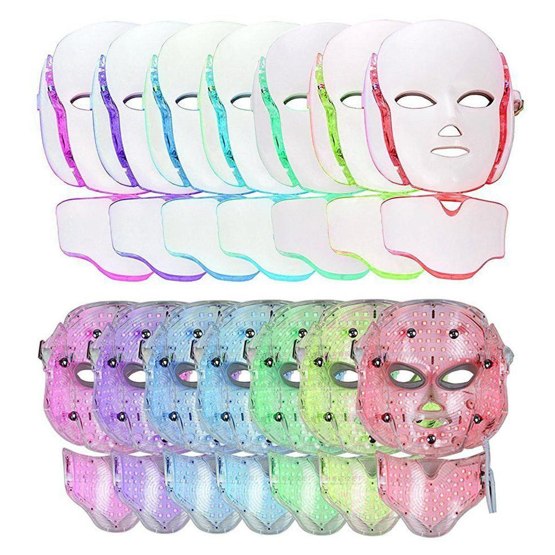 7 Colors LED Light Photon Face Neck Mask Rejuvenation Skin Therapy Skin Wrinkles - MRSLM