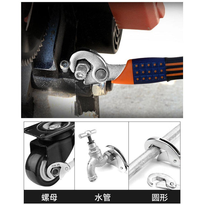 MYTEC Three-Sided Toothed Universal Wrench Multifunctional Faucet Movable Wrench Tool Household Pipe Wrench Universal Pipe Wrench - MRSLM